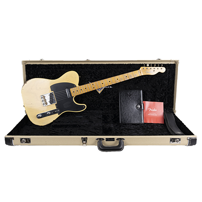 Fender Custom Shop 1951 Nocaster Relic Akçaağaç Klavye Faded Aged Nocaster Blonde Elektro Gitar